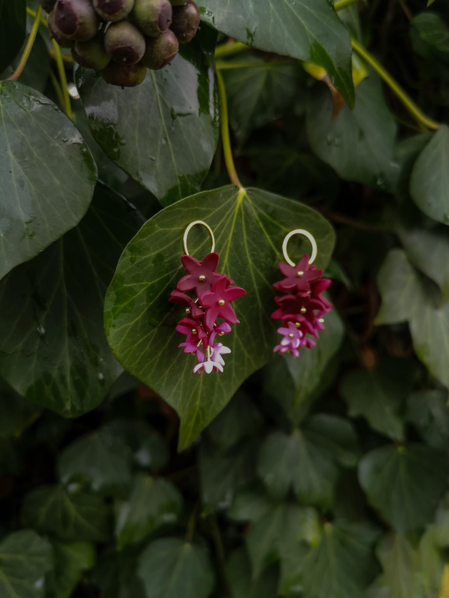 Collection Florale - Boucles d'oreilles Cerise