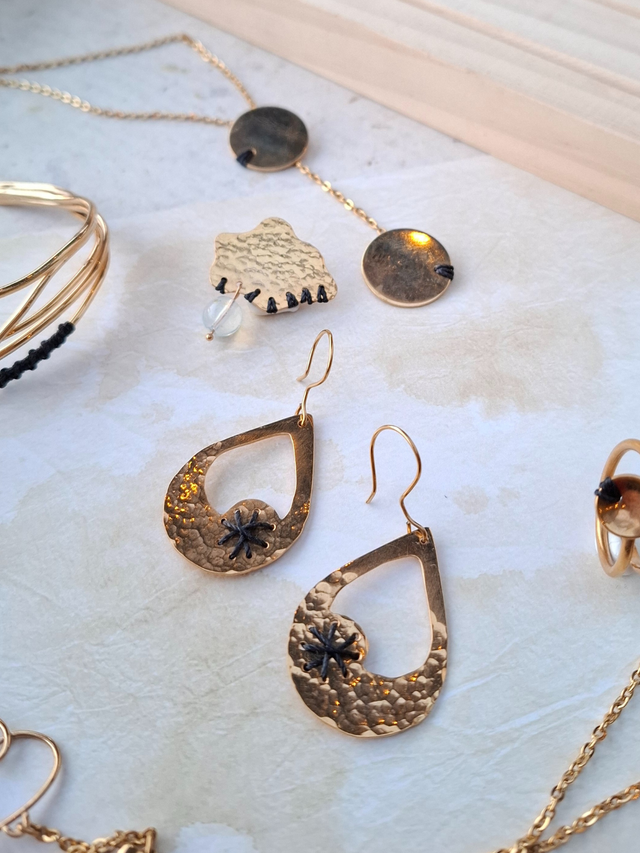 Boucles d'oreille Goutte à l'étoile Black