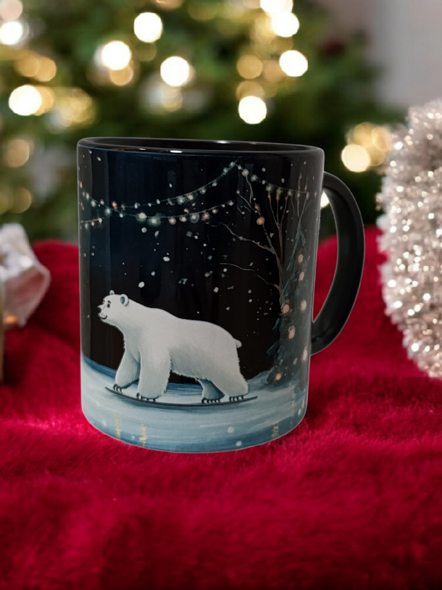 Tasse Hivernale – Ours Polaire & Forêt Enchantée