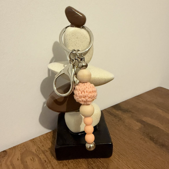 Porte-clé crocheté – Pêche & Bois