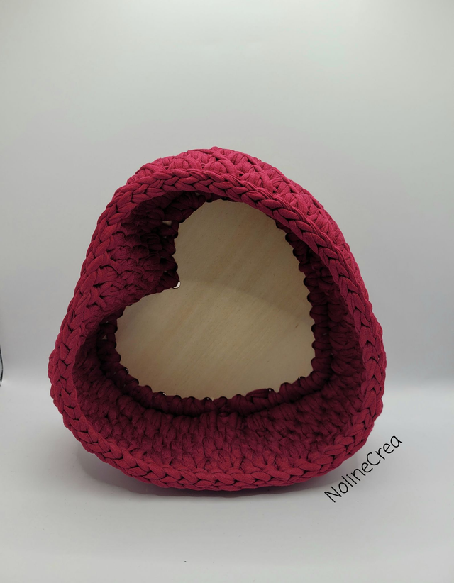 Panier rangement forme coeur, corbeille en coeur