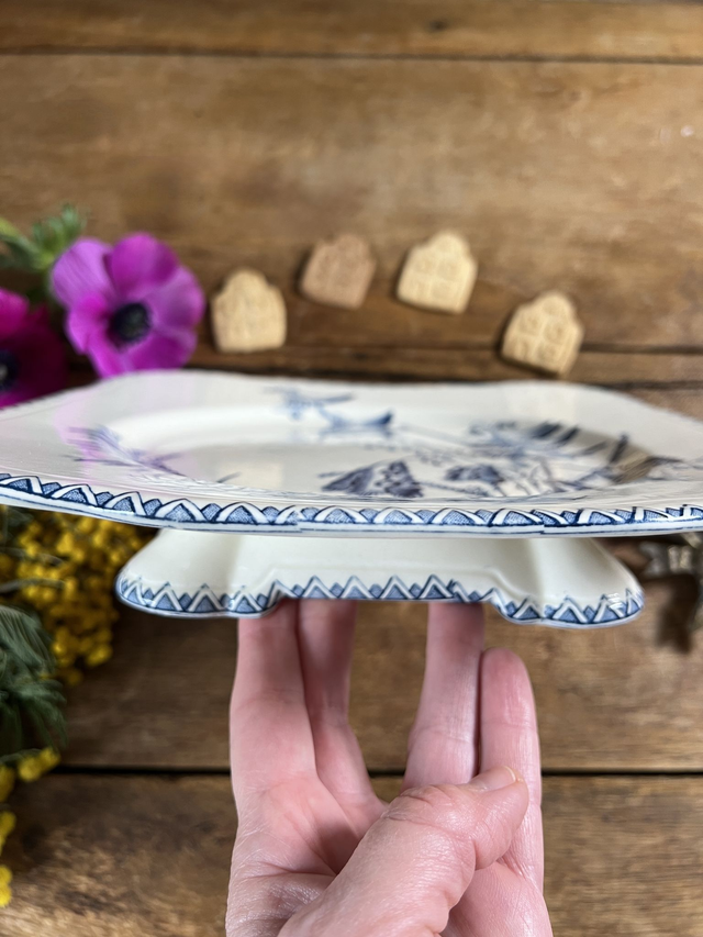 INDIANA - Plat piédouche (ou présentoir) de la manufacture française Clairefontaine - Terre de Fer