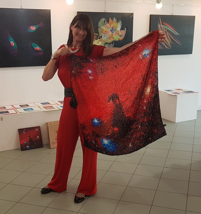 Foulard in seta cm 90 x 90 "Nebulosa Testa di Cavallo"