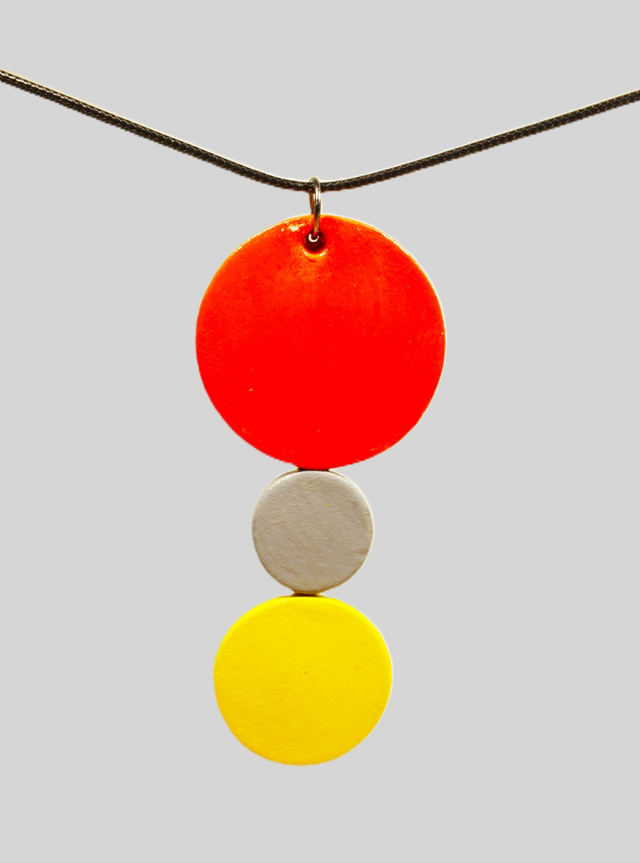 Statement Three Circle Pendant - Red