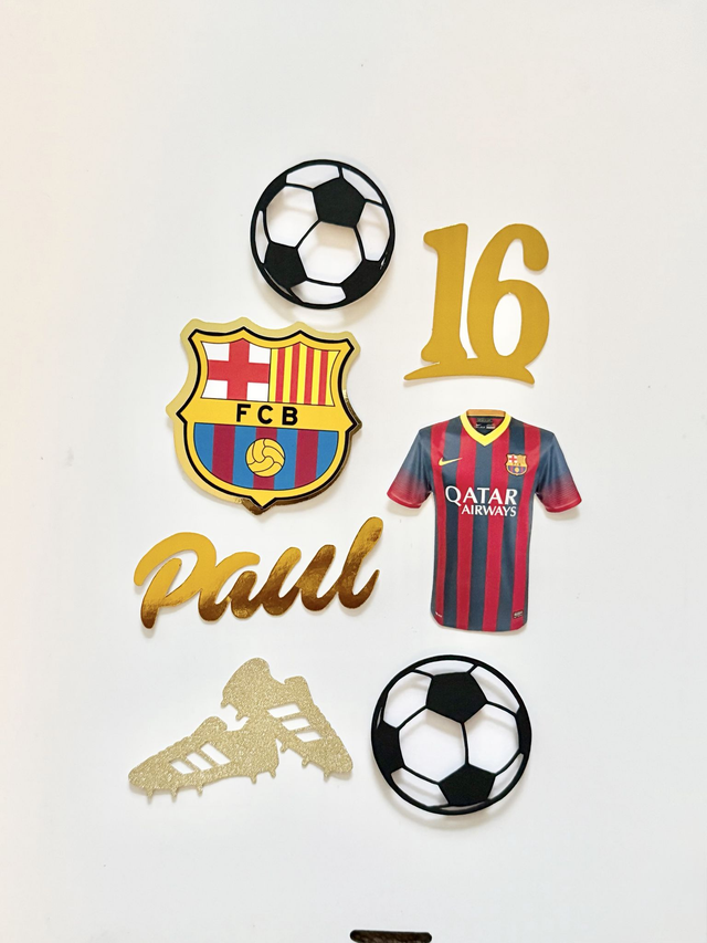 Personalised Barcelona football Cake topper