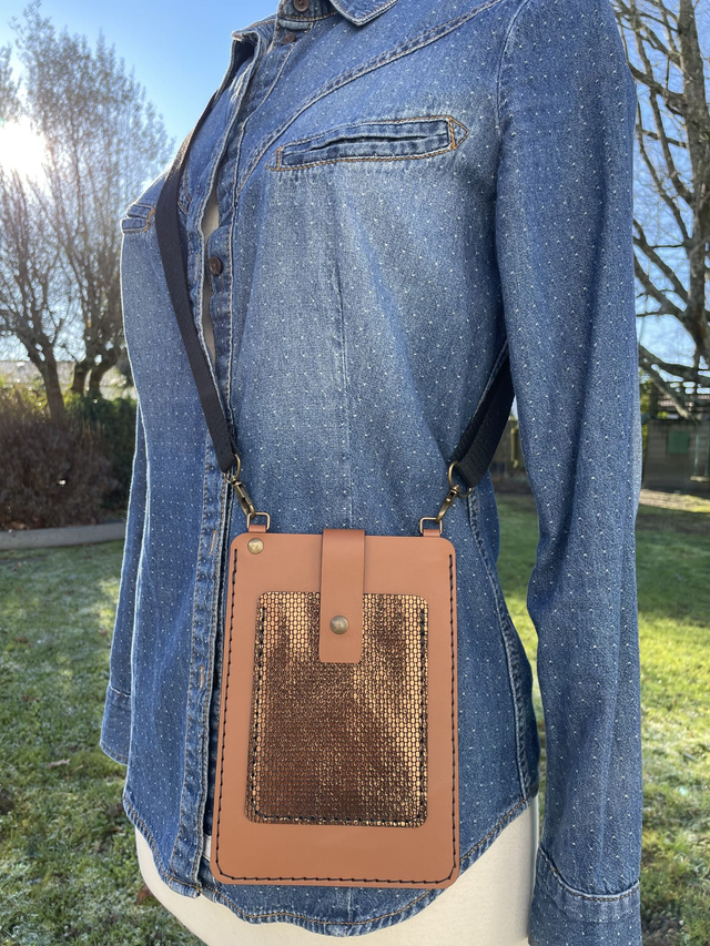 Sac bandoulière marron/noir