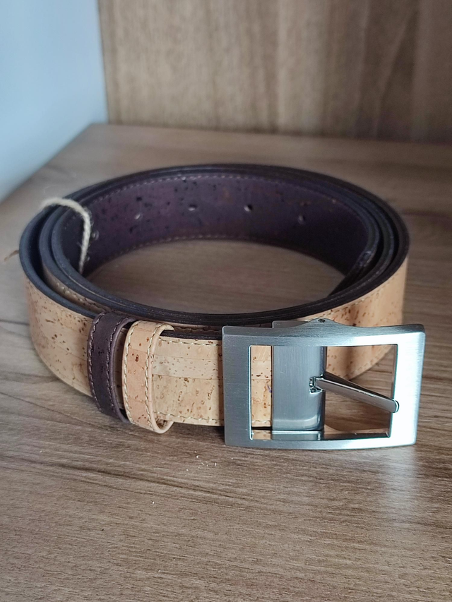 Ceinture réversible marron et naturel
