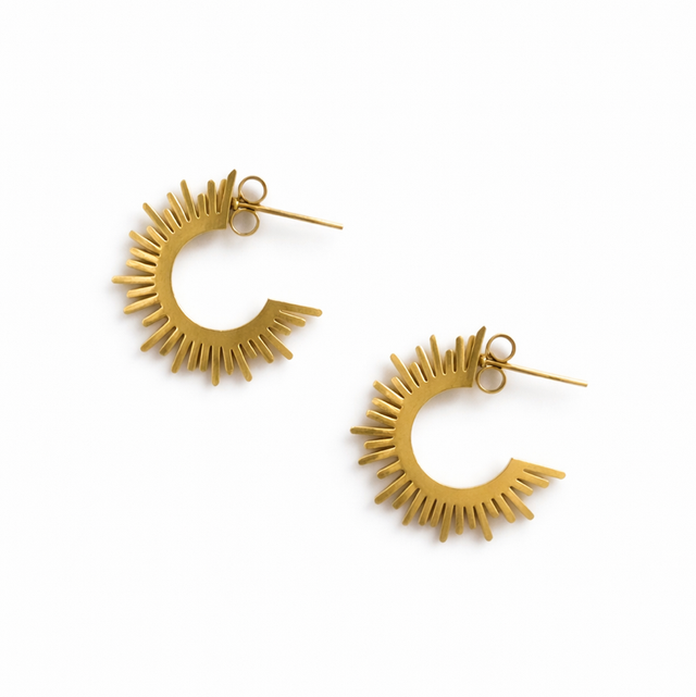 Argollas acero dorado 