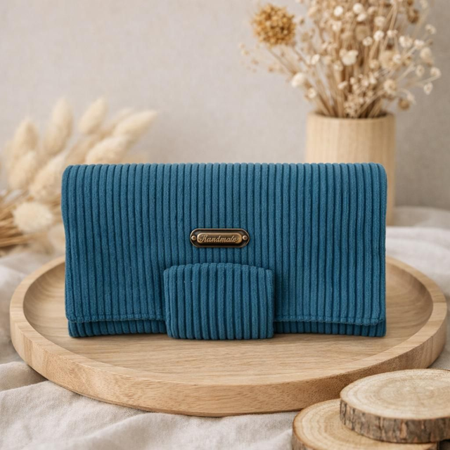 Portefeuille bleu canard