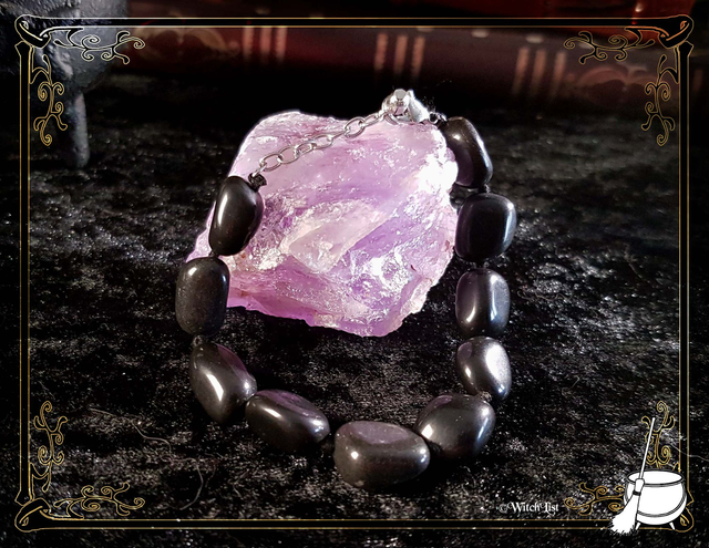 Bracelet en pierres roulées d&#039;Onyx Noir