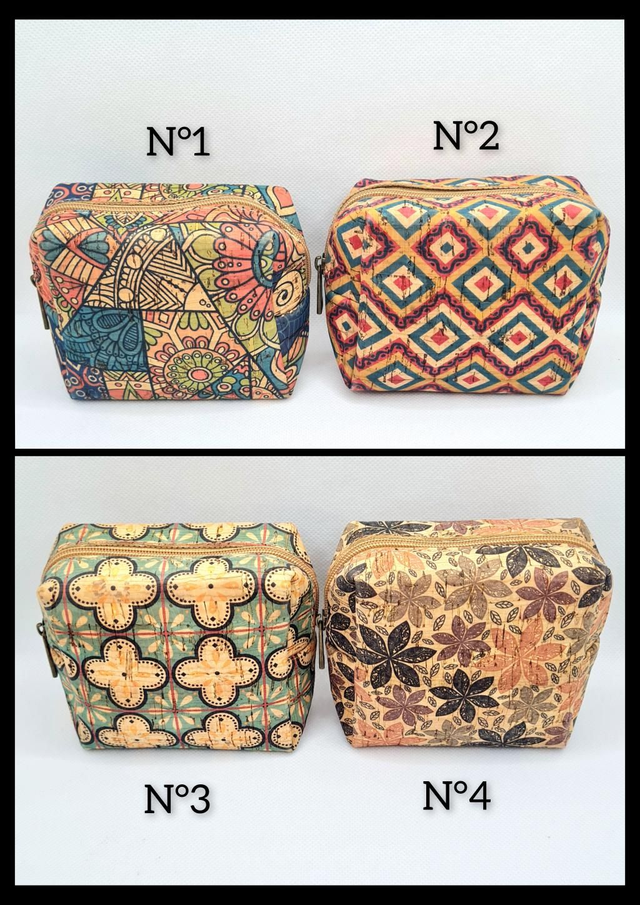 Petit étui/trousse polyvalent en liège imprimé (4 imprimés à choix)