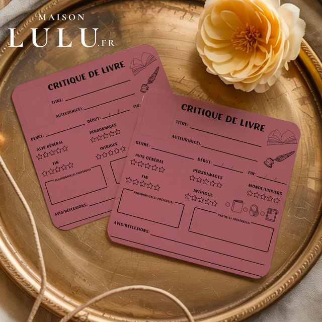 Marque page carré, Signet critique de livre, 12 couleurs