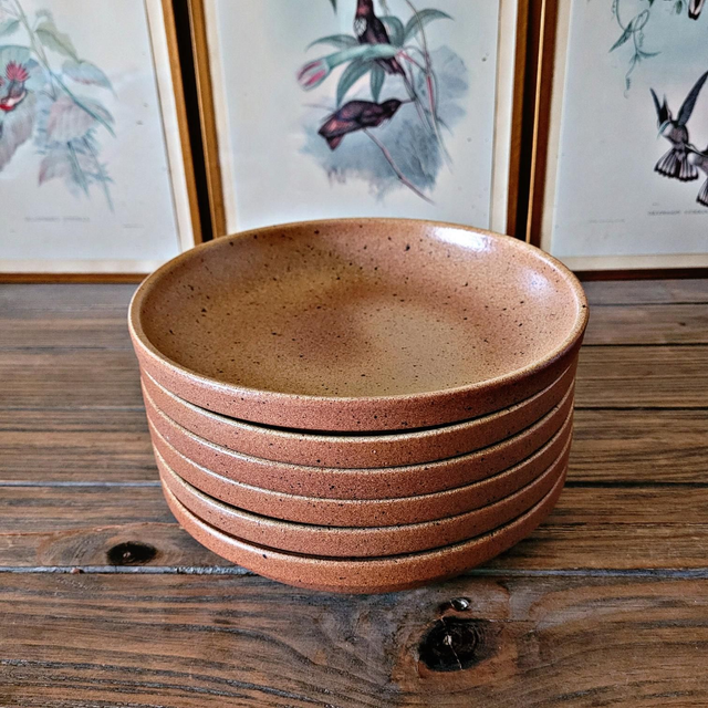 X Assiettes creuses Sarreguemines en grès moucheté de Bourgogne (lot de 6, 12 dispo)