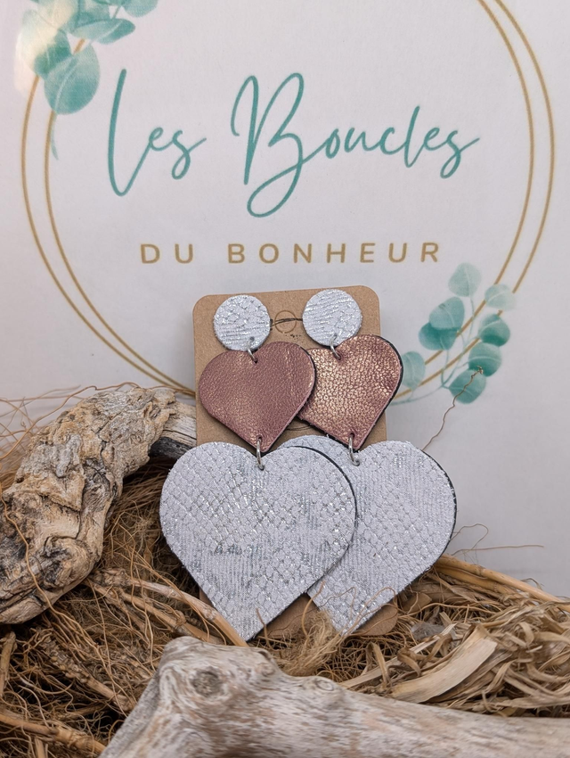 Boucles d&#039;oreilles Marie Laure ml105 rose argenté 