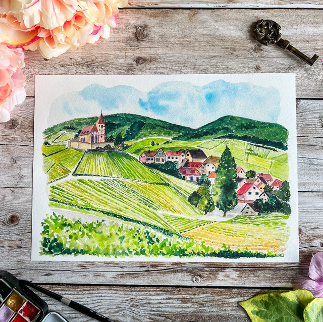 Affiche / print vignoble alsacien 