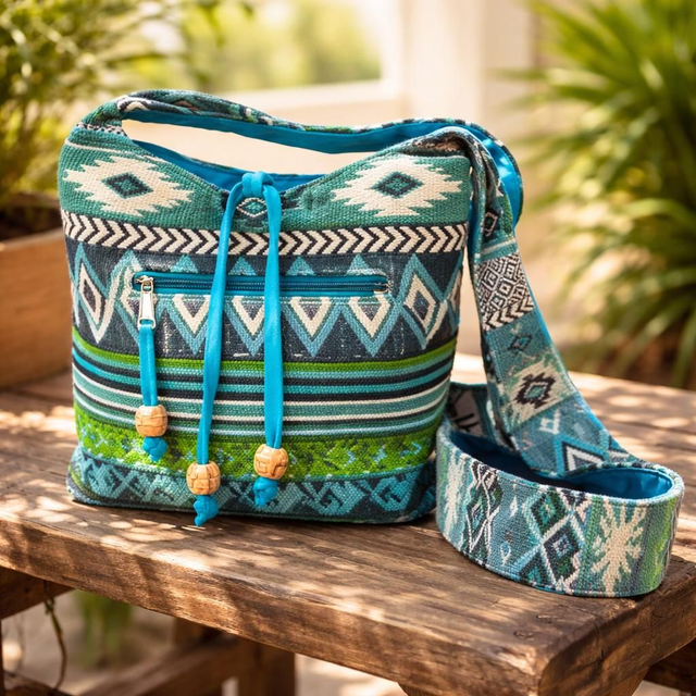 "Turquoise" - Sac Jacquard BH-007