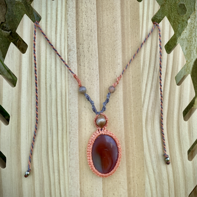 Collier ajuster en Agate du Botswana