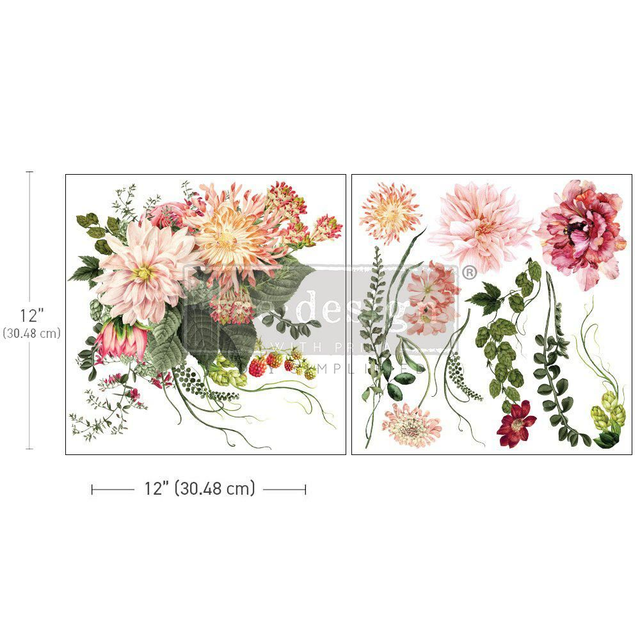 12x12 Re-design Decor Transfer - My Favourite Dahlia 