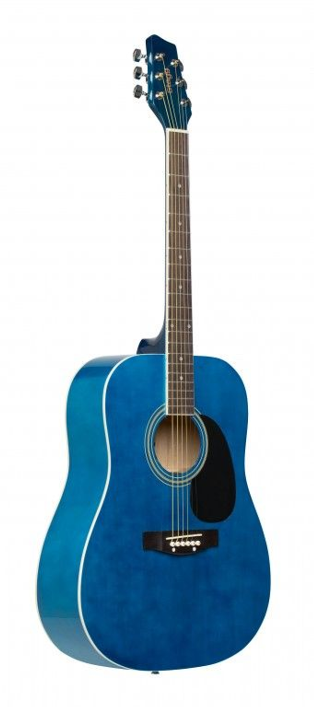 Guitare acoustique dreadnought 4/4 bleue avec table en tilleul