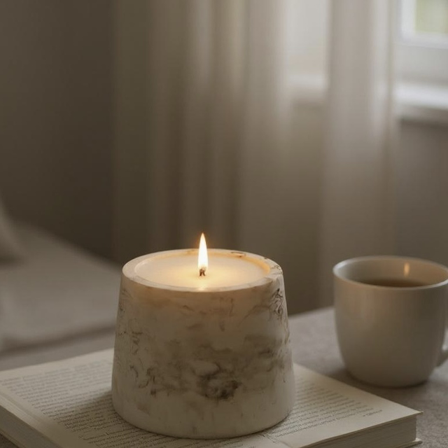 BLACK ROSE| Stone Candle