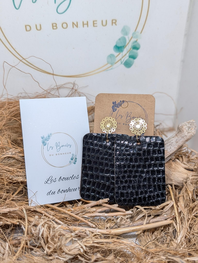 Boucles d'oreilles Léontine noir l010