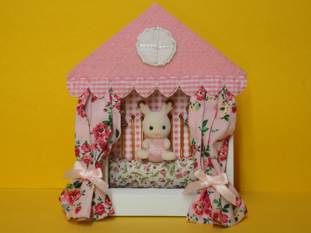Rabbit in Pink Bedroom - Framed Artwork 