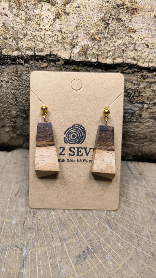 Boucles d'oreilles pendantes bois de Vigne - 240244