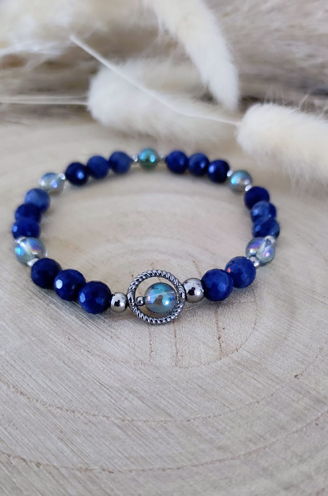 Bracelet "Confiance en soi" Sodalite facettée