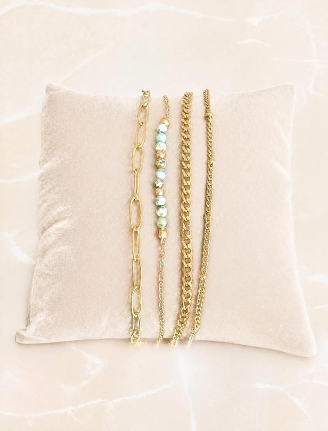 Set de Bracelets « Quartz d'Afrique » – Acier Inoxydable &amp; Turquoise d’Afrique