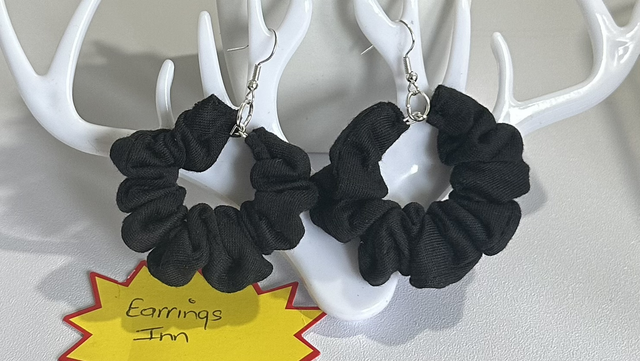 Fabric Hoop Earrings - Plain- FHP02