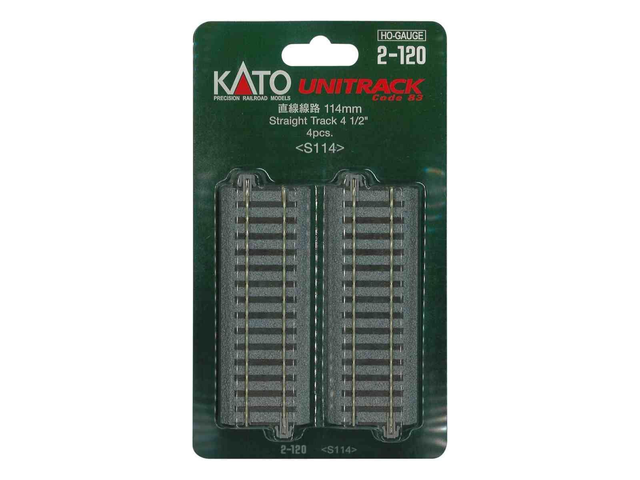 4 rails droits 114mm Kato 2-120 H0