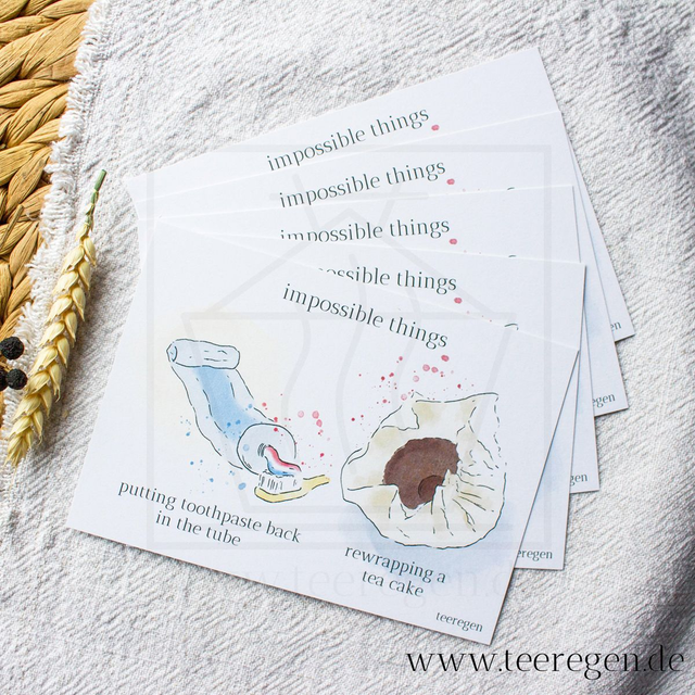 Impossible Things - Set of 5 - Tea Culture On Postcards