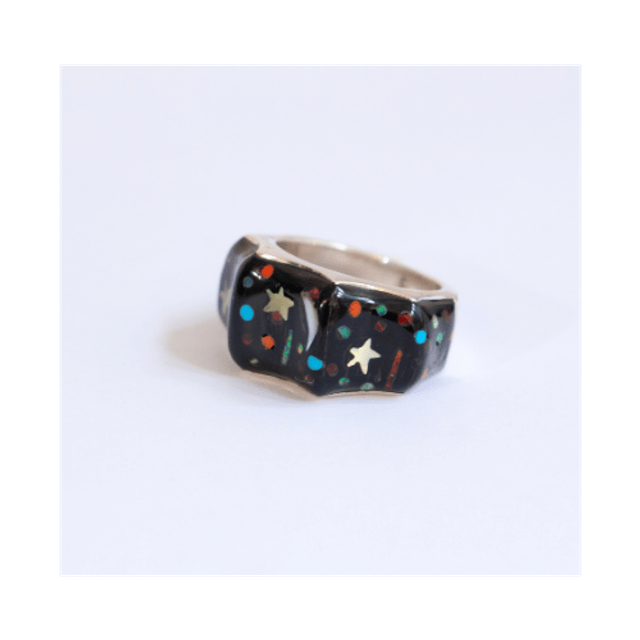 Bague mixte Galaxy MOON ENERGY argent massif et pierres naturelles 