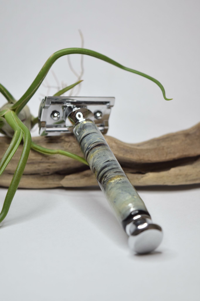 RASOIR DE SÛRETÉ CHROME + BOÎTE DE 10 LAMES