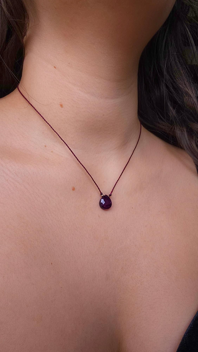 Collier améthyste et perles en argent 