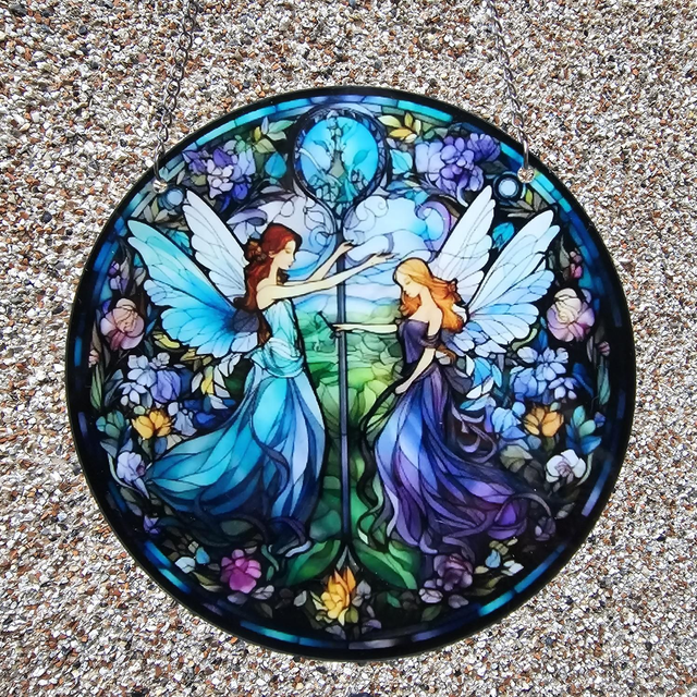 Fairies Playing window wall door decor 