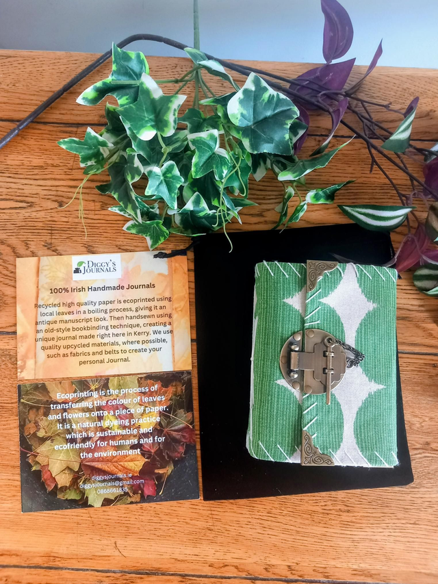 Medium Ecoprinted Handmade Fabric Journal 