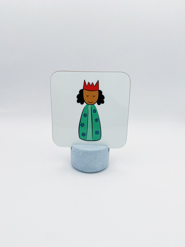 Curly hair princess coaster