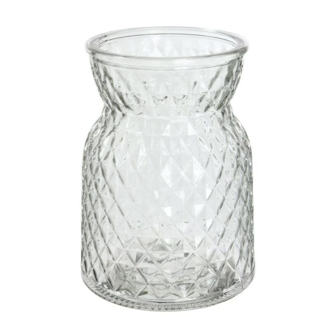 13.5cm Glass Clear Waisted Vase