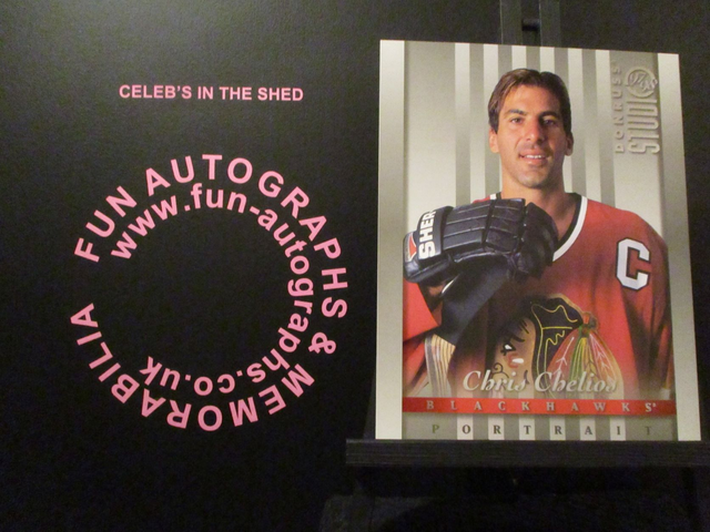 Chris Chelios - NFL 1997 Donruss Studio Ice Hockey Original 10x8 Trading Card #28 (A)