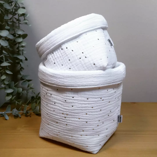 Paniers en double gaze flocage métallique