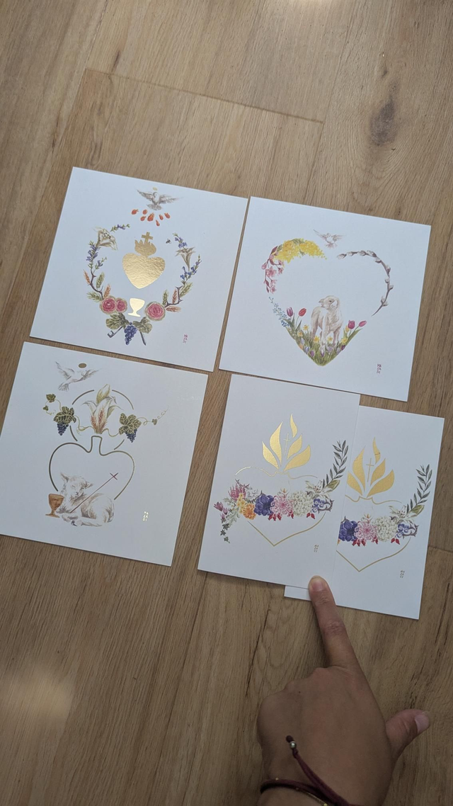 Lot n°6 de 5 cartes avec défauts 