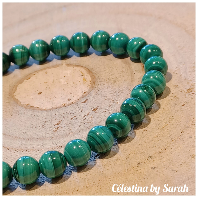 Bracelet Malachite 6mm Taille Dame