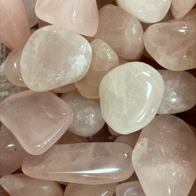 Rose Quartz, a variety of Quartz tumbled crystal