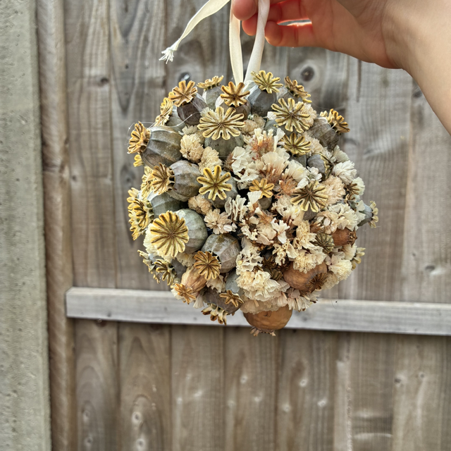 Dried flower hanging display