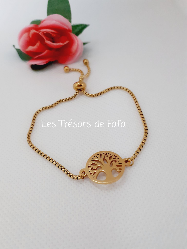 Bracelet arbre de vie en acier inoxydable