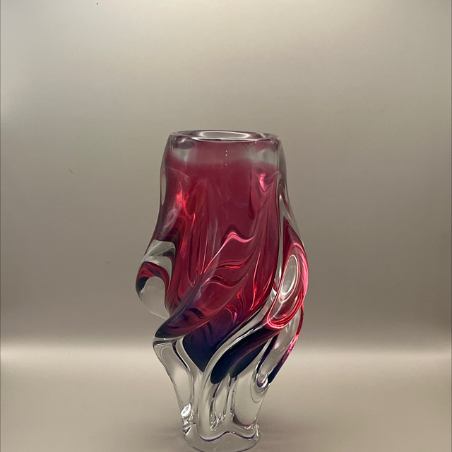 Mid-Century Chribska Glass Vase by Josef Hospodka | 1960s Bohemian Art Glass