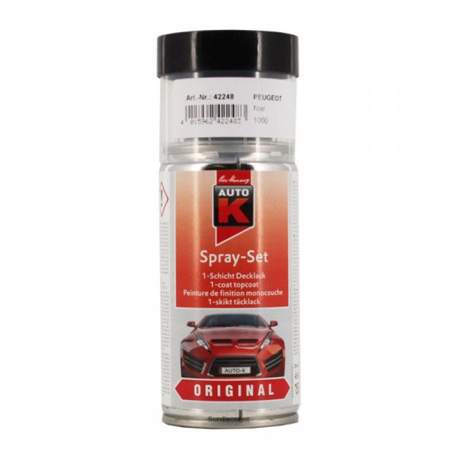 1000 NOIR - bombe aérosol réparation rayure peinture carrosserie et rétroviseur PEUGEOT (Spray code couleur constructeur 150ml)