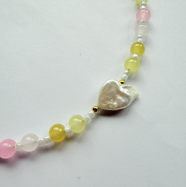 MIMI - Pastel Beaded and Pearl Choker Style Necklace