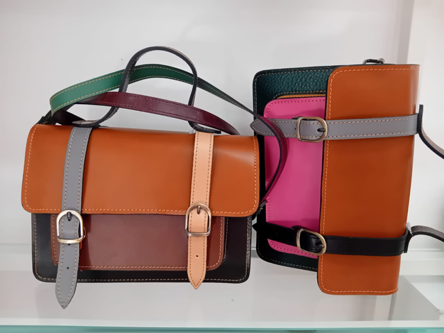 Cartella pelle multicolor